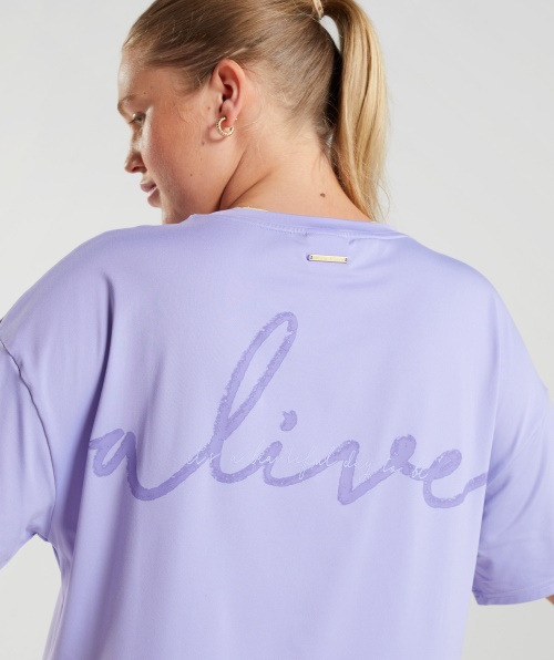 Camiseta Gymshark Whitney Oversized Wildflower Roxo