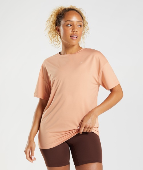 Camiseta Gymshark Whitney Oversized Sunset Bege
