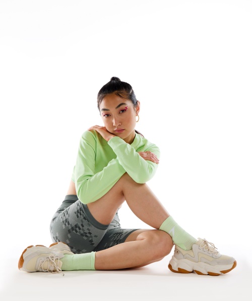 Calções De Ciclismo Sem Costura Gymshark Wtflex Cyborg Cinza-preto-cinza Claro