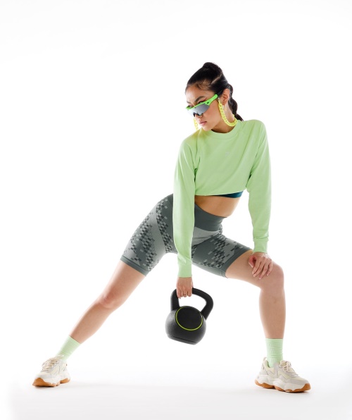 Calções De Ciclismo Sem Costura Gymshark Wtflex Cyborg Cinza-preto-cinza Claro