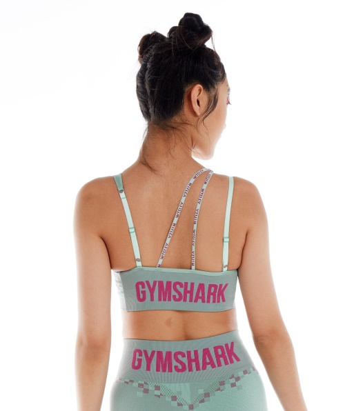 Gymshark Wtflex Cyborg Sutiã Esportivo Sem Costura Maya Azul-rosa-turbo Azul