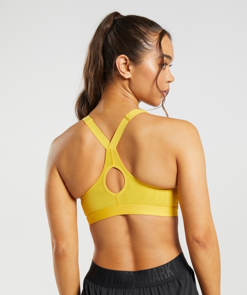 Gymshark Sutiã Esportivo Com Zíper Medalhão Amarelo